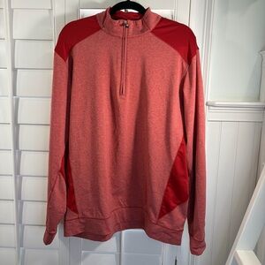 Cutter & Buck Red Colorblock DryTec Quarter-zip Pullover